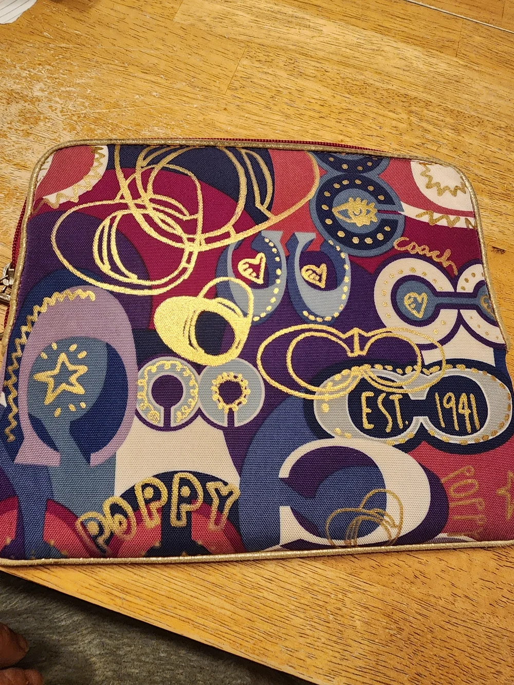 Coach Poppy Pop C Glam tablet or laptop sleeve